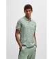 BOSS Cotton polo shirt with circular jacquard green  