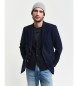 Gant Blazer Club Slim Fit in Flanella di Lana Blu Navy