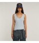G-Star Asymmetrisk Slim T-shirt med lynlås blå