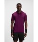 BOSS Fliederfarbenes Poloshirt mit Karomuster