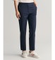 Gant Calças Cigarette Slim Fit azul-marinho