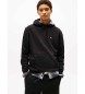 Tommy Jeans Sweatshirt i børstet fleece med hætte, sort