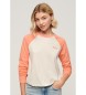 Superdry Baseball T-shirt with logo Essential beige, orange