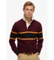 Superdry PoloVintage Athletic Stripe Rugby granate