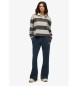 Superdry Pantaloni da jogging a zampa d'elefante a vita bassa Athletic Essentials, colore blu navy.