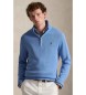 Polo Ralph Lauren Baumwollpulli mit kurzem Reißverschluss, blau
