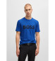 BOSS Modra majica z logotipom Tape