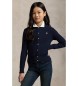 Polo Ralph Lauren Casaco de malha de algodão em ponto de oitos, cor azul-marinho