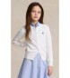 Polo Ralph Lauren Cárdigan de algodón en punto de ochos blanco