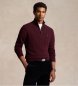 Polo Ralph Lauren Maglione di lana con zip corta bordeaux