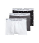 Polo Ralph Lauren Conjunto de 3 cuecas clássicas de algodão branco, cinza, preto