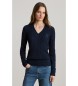 Lauren Ralph Lauren Marineblaues Zopfmuster-Cricket-Pullover