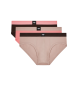 Emporio Armani Set 3 Slips Essential Logolabel rosa, taupe, schwarz