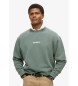 Superdry Løs sweatshirt med rund hals og trykt mikro-logo
blå