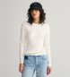 Gant Weißer Pullover mit Rundhalsausschnitt
