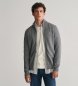 Gant Bawe?niany kardigan casual na zamek b?yskawiczny szary