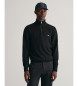 Gant Black cotton half-zip sweater