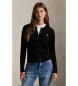 Polo Ralph Lauren Cardigan en coton à mailles en huit, noir