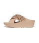 Fitflop Sandalias de piel Rumba Beaded Cross slides beige