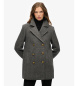 Superdry Chaquetón Double Breasted gris marengo
