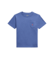 Polo Ralph Lauren T-shirt i strikket bomuld med lomme i blå