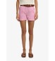 Superdry Szorty Mid Rise Linen różowe
