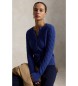 Polo Ralph Lauren Kabelstickad cardigan i bomull marinblå