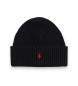 Polo Ralph Lauren Bonnet en coton à torsades noir