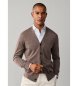 Hackett London Cardigan Ess Merino taupe