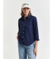 Gant Camisa Regular Fit clássica de popeline marinho