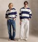 Polo Ralph Lauren Maglia da rugby Big Fit a maglia blu navy, bianco