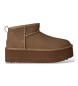 UGG Classic Ultra Mini Platform brown Leather Ankle Boots