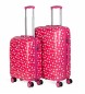 ITACA Set di valigie per bambini rosa -55x40x20 / 65x44x25cm-