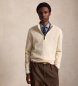 Polo Ralph Lauren Jersey de lana y algodón en punto waffle blanco crema