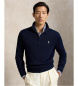 Polo Ralph Lauren Baumwollpullover mit halbhohem Rollkragen, marineblau