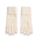 Lauren Ralph Lauren Stickade handskar med sköldknappar beige