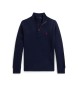 Polo Ralph Lauren Maglione Estate-Rib con zip blu marino