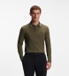 BOSS Polo Plisy manga comprida verde