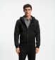 BOSS Sweat à capuche Mix Denim noir