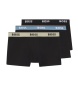 BOSS Set 3 calzoncillos de algodón elástico negro