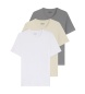 BOSS Set 3 T-Shirts Classic weiß, beige, grau