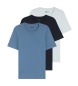 BOSS Set 3 T-Shirts Classic blau, weiß