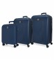 Movom Movom Riga Rigid Luggage Set Navy Blue -40X55X20Cm/49X70X27Cm/56X80X29Cm
