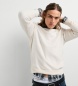 Pepe Jeans Pull Andre col rond blanc cassé