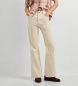 Pepe Jeans Calças Flare Willa Veludo Branco Rasgado