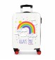 Movom Always Smile Rainbow Suitcase Rigid White, rød -38x55x20cm