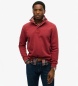 Superdry Red Cotton Classic Pique Henley Sweatshirt
