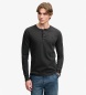 Superdry Zwart Henley wafeltricot T-shirt