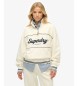 Superdry Country Club Loose 1/4 Zip Sweatshirt in off-white
