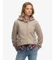 Superdry Sudadera con capucha Essential Logo Ziphood beige